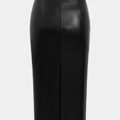 Faux Leather High Waist Side Slit Ruched Skirt -Women's Clothing Store 9153b21c 594b 4b19 921b dff76157048a