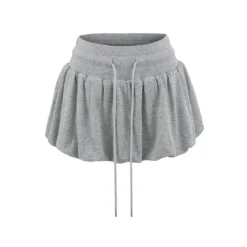 Solid Drawstring High Waist Skort -Women's Clothing Store 9326318c 0096 480b afac 32be5f353071