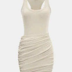 Ruched Tank Sleeveless Mini Dress