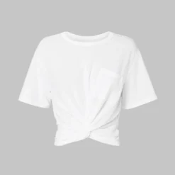Ruched Twist Knot Short Sleeve T-Shirt