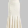 Knitted Pleated High Waist Mermaid Skirt