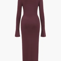 Solid Ruched Long-Sleeve Maxi Dress -Women's Clothing Store 96919fd3 6546 472e b238 06fc9071892d