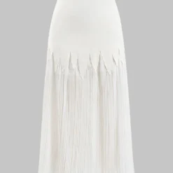 Pleated High Waist Patchwork Skirt