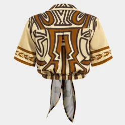 Bohemian Print Tie Front Short-Sleeve Shirt -Women's Clothing Store 97953515 6dbc 45c4 a9df 5a80dc733ed9