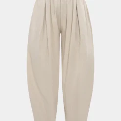Linen Pleated Harem Trousers