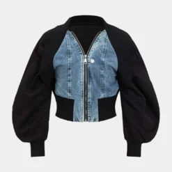 Patchwork Zipper Denim Outerwear Jacket -Women's Clothing Store 98e263e7 c728 4d29 a547 d8f3f430ea7e