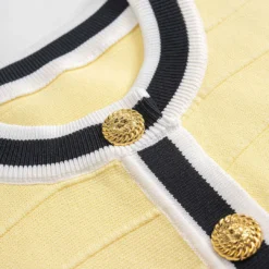 Knit Stripes Print Contrast Button Short-Sleeve Top -Women's Clothing Store 99c661ca 3411 4713 985e 91765fbe20c7