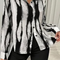 Contrast Print Long-Sleeve Shirt
