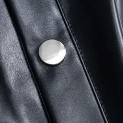 Faux Leather Button Wide Leg Trousers -Women's Clothing Store 9af7b47a 299a 4d89 ae20 03d1e82403e8