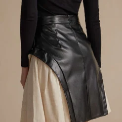 Color Block Patchwork Ruched Zipper Skirt -Women's Clothing Store 9b0f6dad 3418 4e37 9d34 6dca4e53eba0