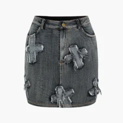 Denim Tie Up Halter And Mini Skirt Set -Women's Clothing Store 9b874d08 235c 489e 851d a8b56d015f78