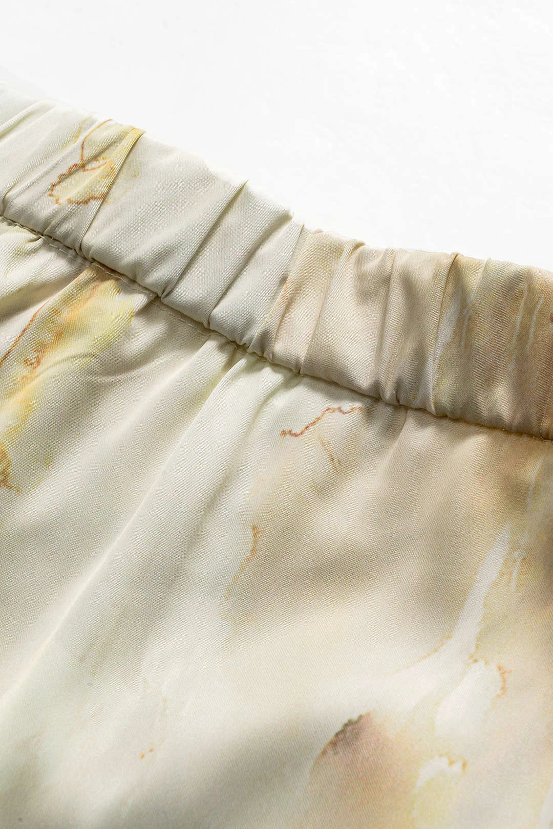 Abstract Watercolor Print Satin Ruched Button Pocket Wide Leg Trousers 5 Abstract Watercolor Print Satin Ruched Button Pocket Wide Leg Trousers - Image 5