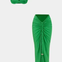 Metallic Decor Braided Ruched Skirt -Women's Clothing Store 9bf5afbd 4565 44fa bc85 d80bd724519b