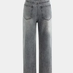 Asymmetric Waist Straight Leg Jeans -Women's Clothing Store 9c5f28f8 6962 4461 9b04 df7005ba6ec2