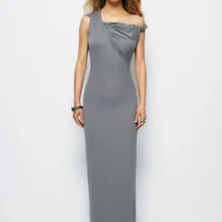 Asymmetrical Twist Maxi Dress