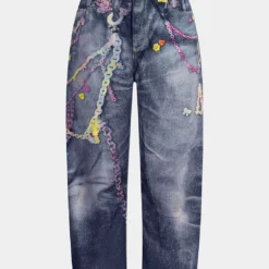 Abstract Print Button Wide Leg Trousers -Women's Clothing Store 9e1c09ad 18fc 4bf3 89d3 952449045308