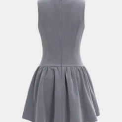 Button Ruched Zipper Detail Sleeveless Mini Dress -Women's Clothing Store 9e44632d ce38 49fe 87ad 97506244bd8b