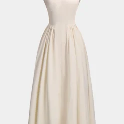 Pleated Backless Sleeveless Midi Dress