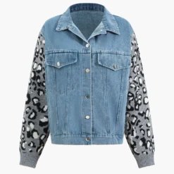 Leopard Print Patchwork Denim Jacket -Women's Clothing Store a02361f0 95cd 4848 8be5 3e11ed7aaf59