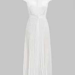 Pleated Short Sleeve Maxi Dress