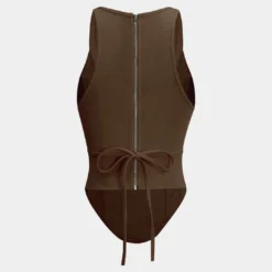 Zipper Tie-Up Corset Waist Tank Top -Women's Clothing Store a08e2514 ae29 4e63 b9af a5f33373e05d