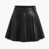 Faux Leather Pleated Skirt
