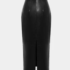 Basic Solid Faux Leather Midi Skirt -Women's Clothing Store a216d960 b24c 4ac9 8352 64765bf97c29