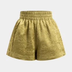 Solid Textured Pleated Shorts