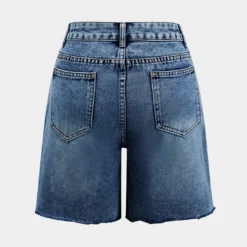 Denim Button Pocket Shorts -Women's Clothing Store a28f17bf 0564 4ed2 adc2 1ed52d5bab49