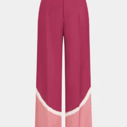 Contrast Pleated Wide Leg Trousers -Women's Clothing Store a3336993 93be 43f1 ac23 236979b669be