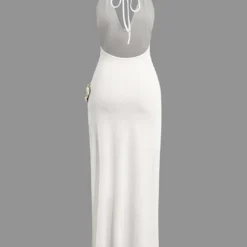 3D Floral V-Neck Backless Slit Maxi Dress -Women's Clothing Store a33f835d 475b 40f4 b892 dcbba2e6988e