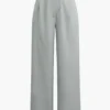 Asymmetric Waist Ruched Straight Leg Pants