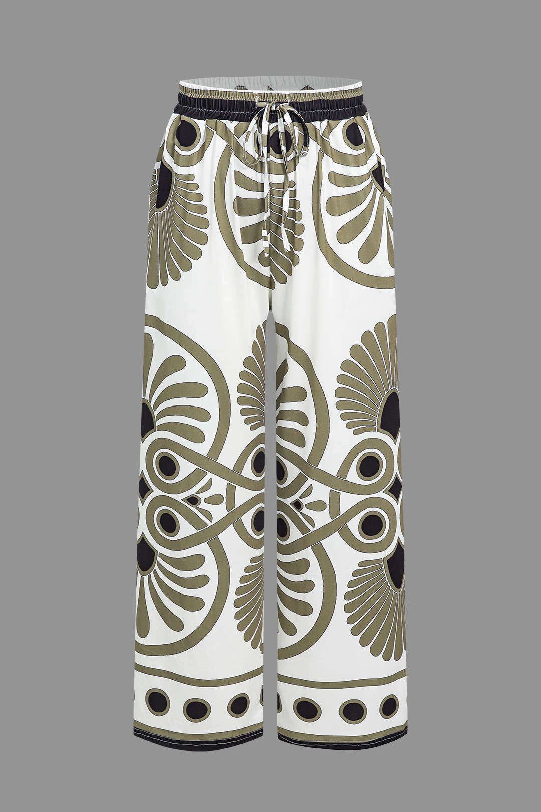 Abstract Print Drawstring Wide Leg Pants 9 Abstract Print Drawstring Wide Leg Pants - Image 9