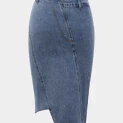 Denim Asymmetry Button Skirt -Women's Clothing Store a4b04aaf b618 4852 b6a7 959308a101c9