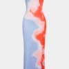 Flower Print Slit Maxi Dress