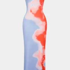 Flower Print Slit Maxi Dress
