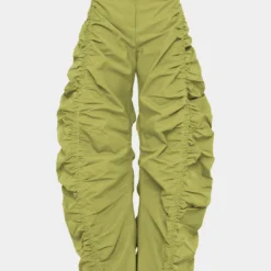 Metal Ring Ruched Wide Leg Trousers -Women's Clothing Store a4c54780 5b86 4d09 ae97 facf05a65580