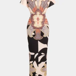 Geometric Leaves Print Ruched Short Sleeve Slit Midi Dress -Women's Clothing Store a4ebb410 6c6f 4cc4 b72a 4adf1035ef45