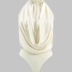 Satin Backless Tie-Up Sleeveless Bodysuit -Women's Clothing Store a530ee40 a4ba 49ca 97fb 4b43d135c1e5