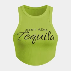 Letter Print Crop Tank Top -Women's Clothing Store a5fefe6d 9ec8 4614 bb65 75f6dd1a7794