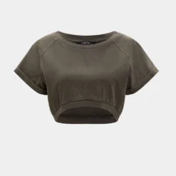 Solid Short Sleeve Crop T-Shirt