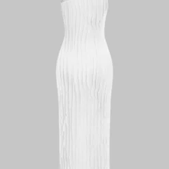 One-Shoulder Ruffle Sleeveless Slit Midi Dress -Women's Clothing Store a6d4c110 2227 4b2d 9fd9 e99ab288d800