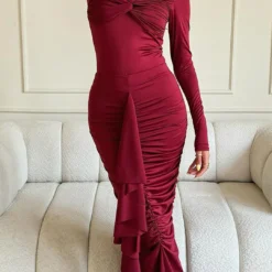 Ruffle Twist Maxi Dress