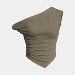 Basic Asymmetrical Twist Ruched T-shirt -Women's Clothing Store a7f2e27a 476d 4c01 ac68 fba2dc468759