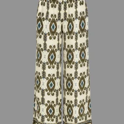 Bohemian Print Shirred Waistband Trousers