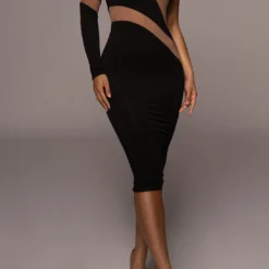 Contrast Mesh Patchwork Maxi Dress -Women's Clothing Store a88ea7ea 4287 4088 9f2a cdaa5bd1d2f0