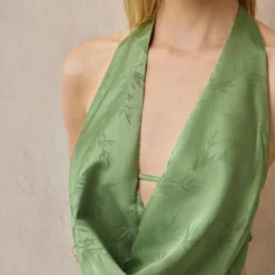 Jacquard Cowl Neck Halter Backless Tie-Up Cami Top -Women's Clothing Store a9172bae 1528 4aaa b597 5dc31fd41f2a