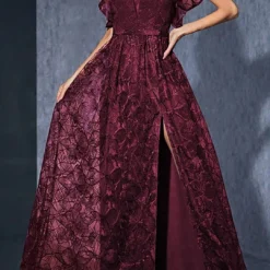 Lace Flutter Sleeve Maxi Dress -Women's Clothing Store a9604618 6125 4030 9ed8 e6e70a3c7625