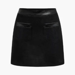 Faux Leather Patchwork Skirt
