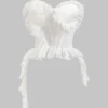 Chiffon Satin Ruffle Corset Tube Top